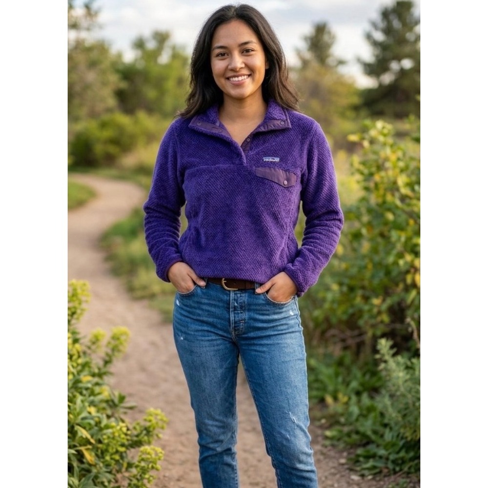 Patagonia Re-Tool Snap-T Fleece Pullover Purple Womens Large 25442